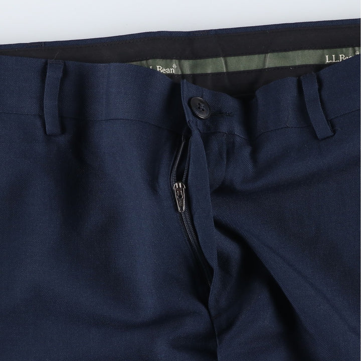 LLBean CLASSIC FIT Wool Pants, Men's Size W37 (approx.) wool navy blue type Vintage Second Hand