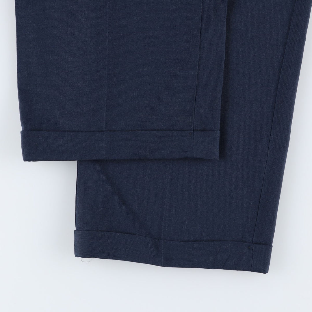 LLBean CLASSIC FIT Wool Pants, Men's Size W37 (approx.) wool navy blue type Vintage Second Hand