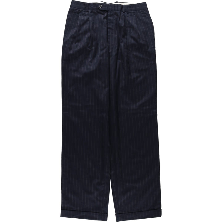 Ralph Lauren TOTAL COMFORT striped pattern slacks pants, men's size W32 (approx.) unclear navy blue type Vintage Second Hand