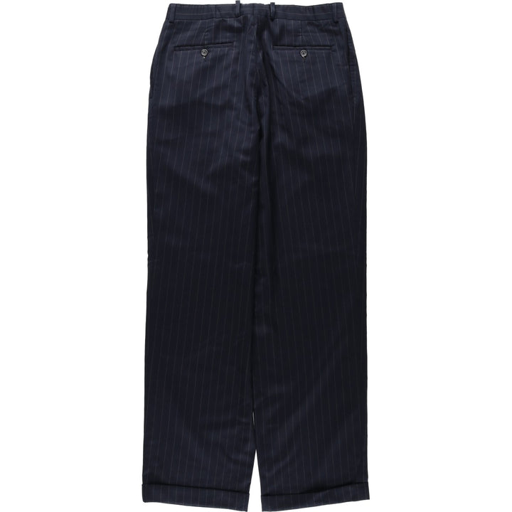 Ralph Lauren TOTAL COMFORT striped pattern slacks pants, men's size W32 (approx.) unclear navy blue type Vintage Second Hand
