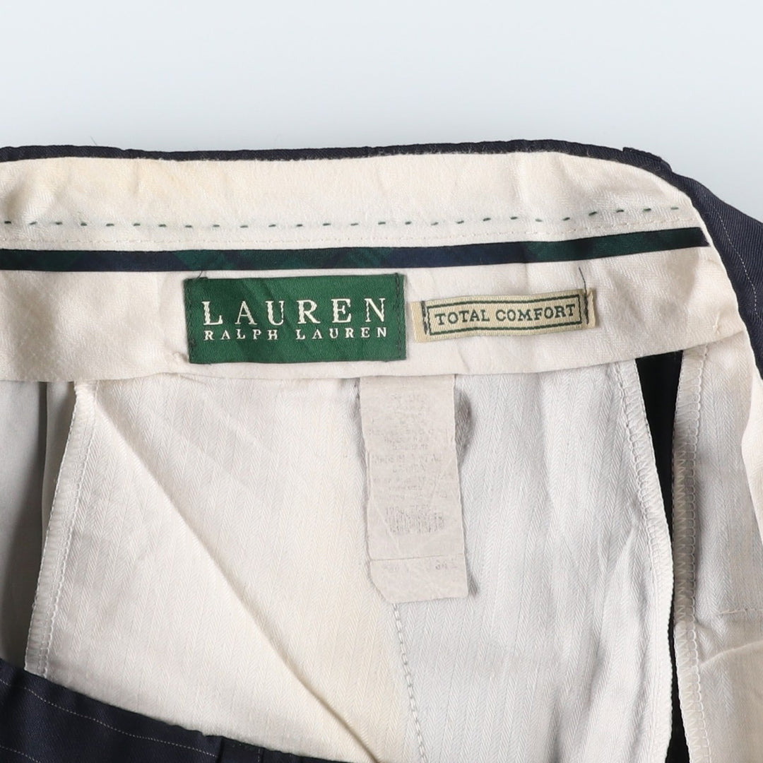 Ralph Lauren TOTAL COMFORT striped pattern slacks pants, men's size W32 (approx.) unclear navy blue type Vintage Second Hand