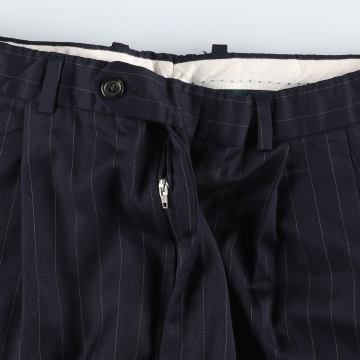 Ralph Lauren TOTAL COMFORT striped pattern slacks pants, men's size W32 (approx.) unclear navy blue type Vintage Second Hand