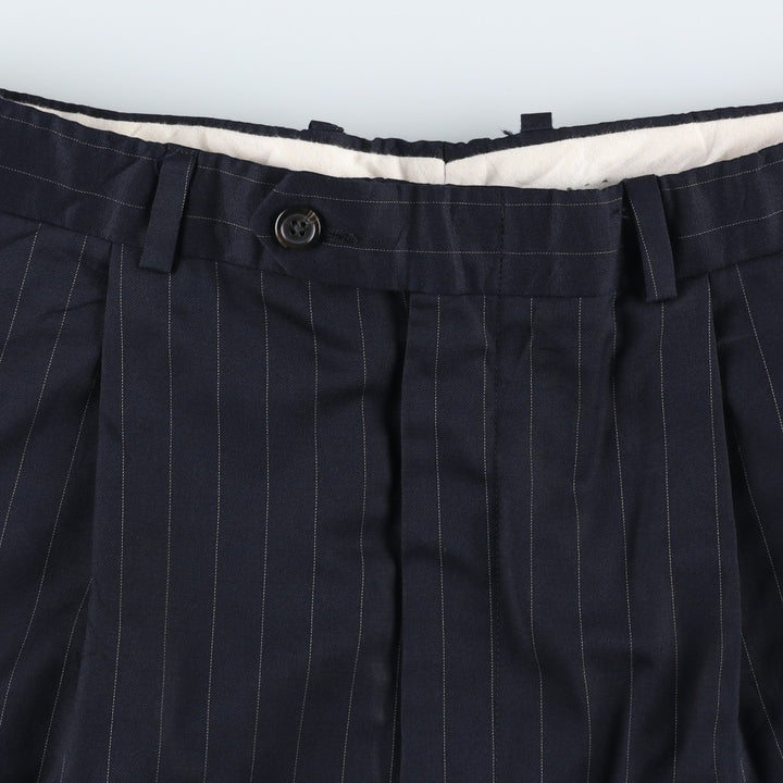 Ralph Lauren TOTAL COMFORT striped pattern slacks pants, men's size W32 (approx.) unclear navy blue type Vintage Second Hand