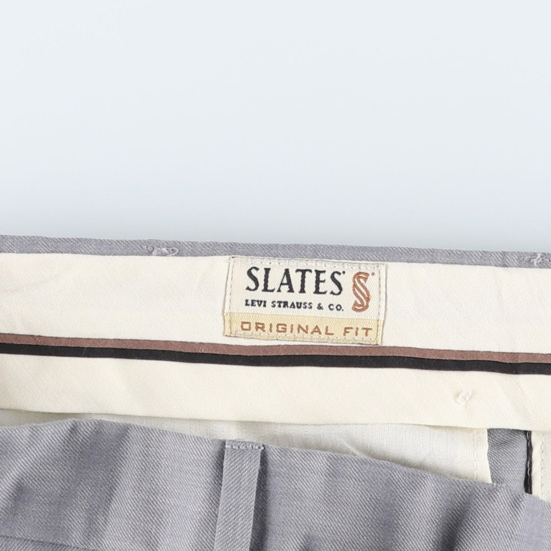 1990'S Levi's SLATES ORIGINAL FIT Two-Pleat Slacks Pants, Men's Size W34 (approx.), Vintage polyester gray type Vintage Second Hand