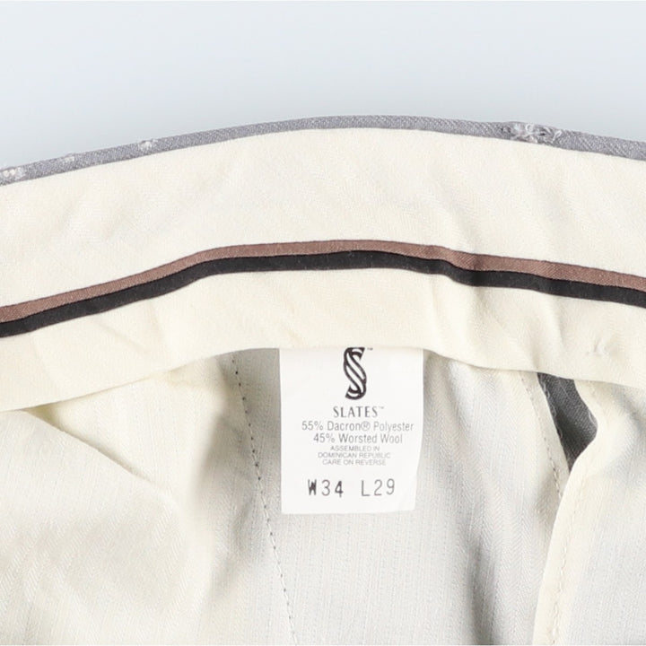 1990'S Levi's SLATES ORIGINAL FIT Two-Pleat Slacks Pants, Men's Size W34 (approx.), Vintage polyester gray type Vintage Second Hand