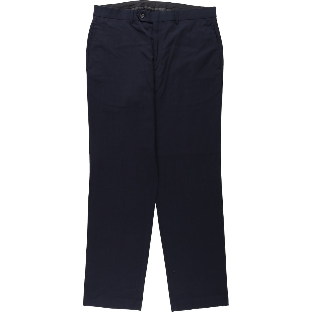 Ralph Lauren LAUREN wool trousers/slacks for men, size W35 (approx.) wool navy blue type Vintage Second Hand