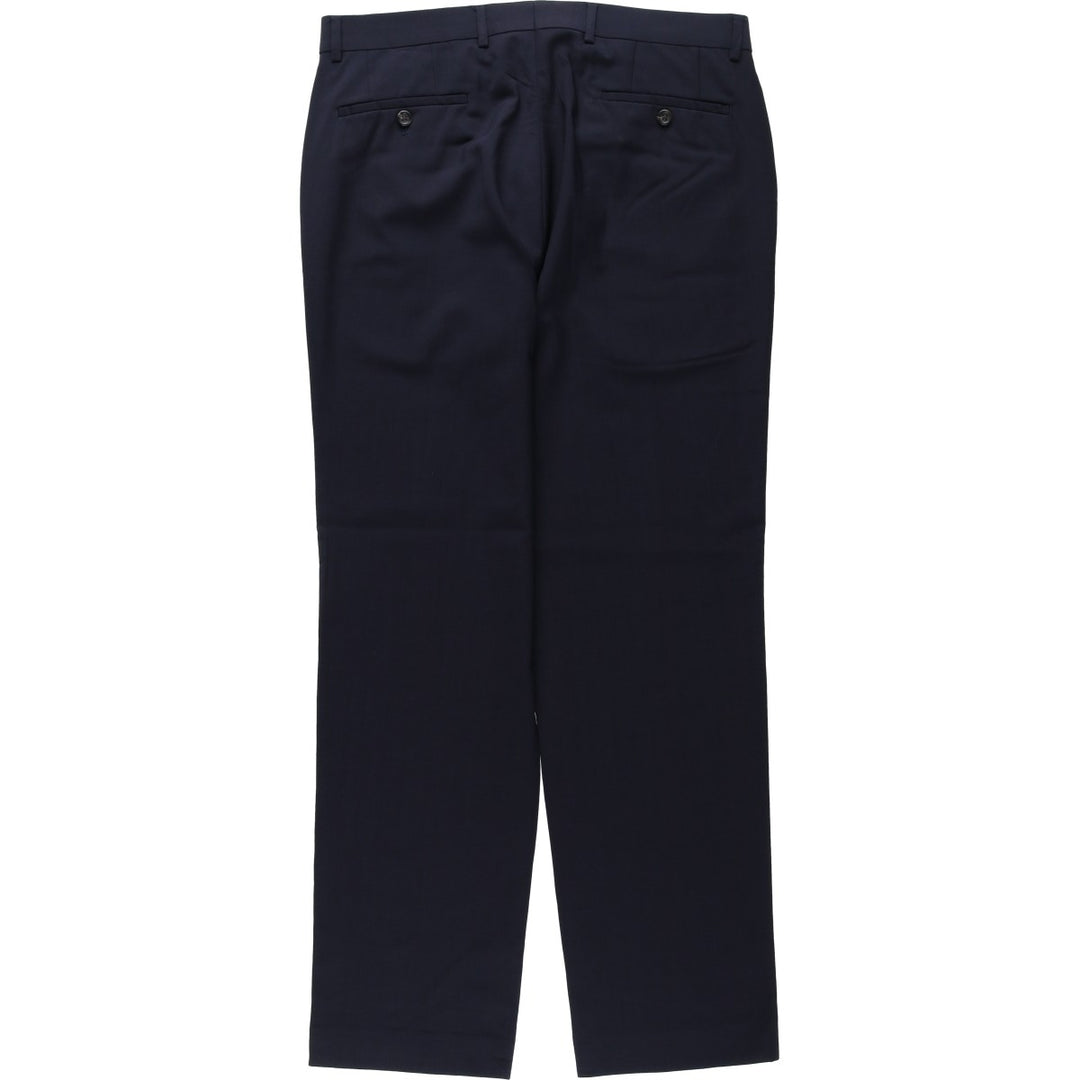 Ralph Lauren LAUREN wool trousers/slacks for men, size W35 (approx.) wool navy blue type Vintage Second Hand