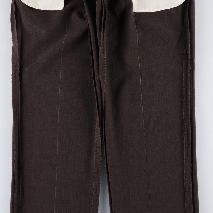 80s-90'S TOWNCRAFT Pleated Trousers, Two-Pleat Slacks, Made in USA, Men's W34 (approx.), Vintage polyester walnut Vintage Second Hand