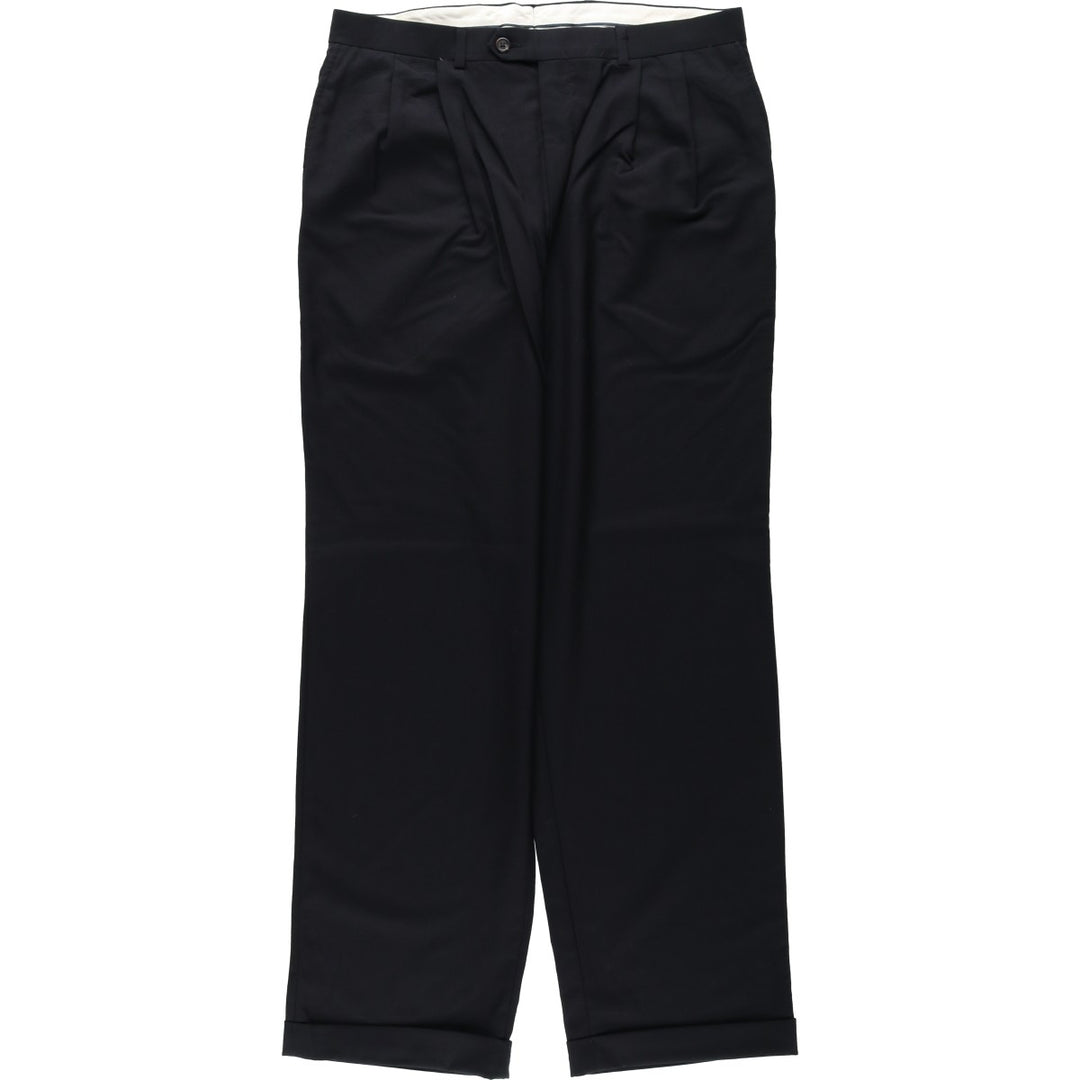 Ralph Lauren Total Comfort two-pleat wool trousers/slacks, made in Canada, men's size W35 (approx.) wool black type Vintage Second Hand