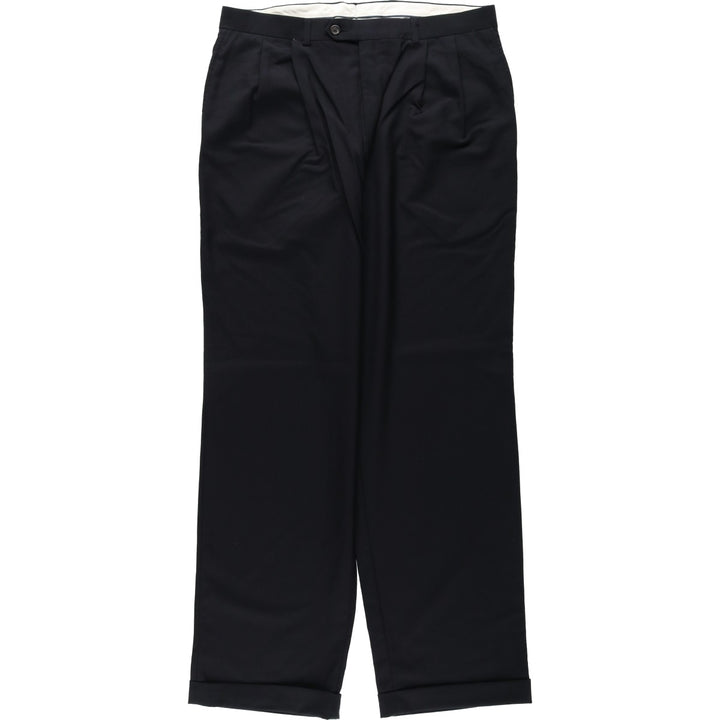 Ralph Lauren Total Comfort two-pleat wool trousers/slacks, made in Canada, men's size W35 (approx.) wool black type Vintage Second Hand