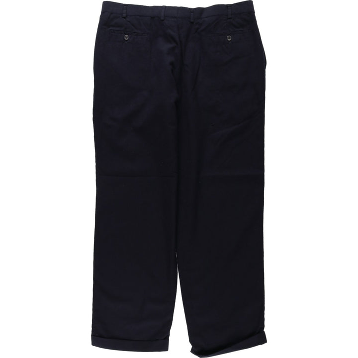 Ralph Lauren LAUREN Two-pleat Wool Pants, Men's Slacks, Size W37 wool navy blue type Vintage Second Hand