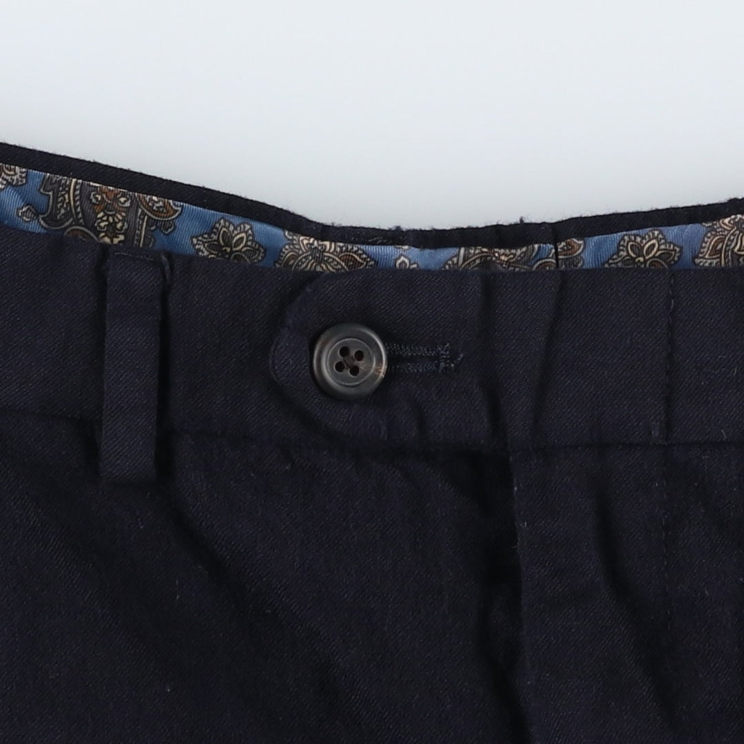 Ralph Lauren LAUREN Two-pleat Wool Pants, Men's Slacks, Size W37 wool navy blue type Vintage Second Hand