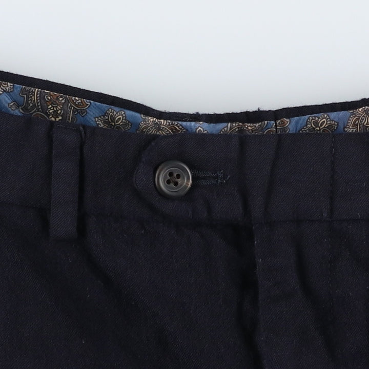 Ralph Lauren LAUREN Two-pleat Wool Pants, Men's Slacks, Size W37 wool navy blue type Vintage Second Hand