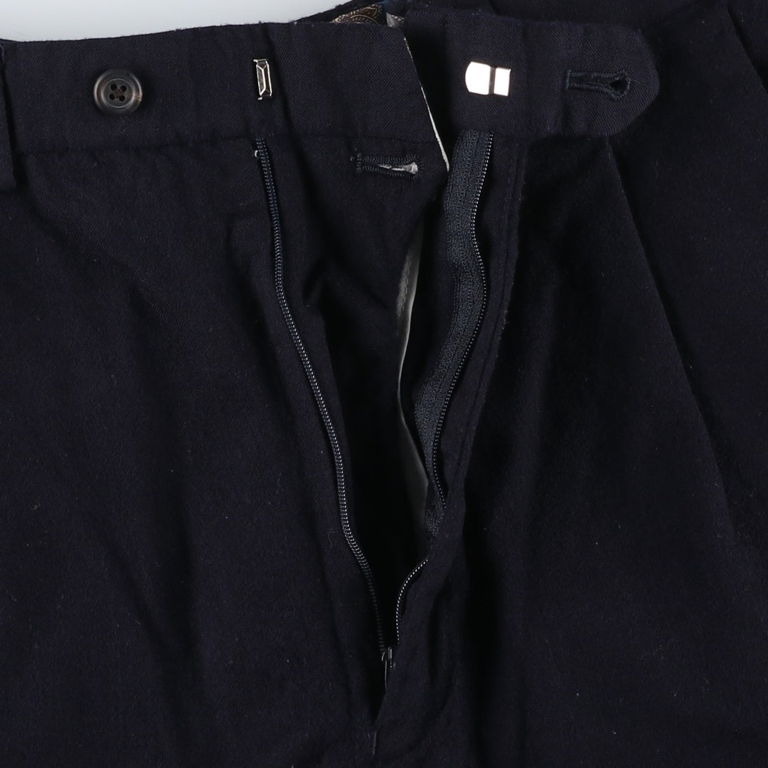 Ralph Lauren LAUREN Two-pleat Wool Pants, Men's Slacks, Size W37 wool navy blue type Vintage Second Hand