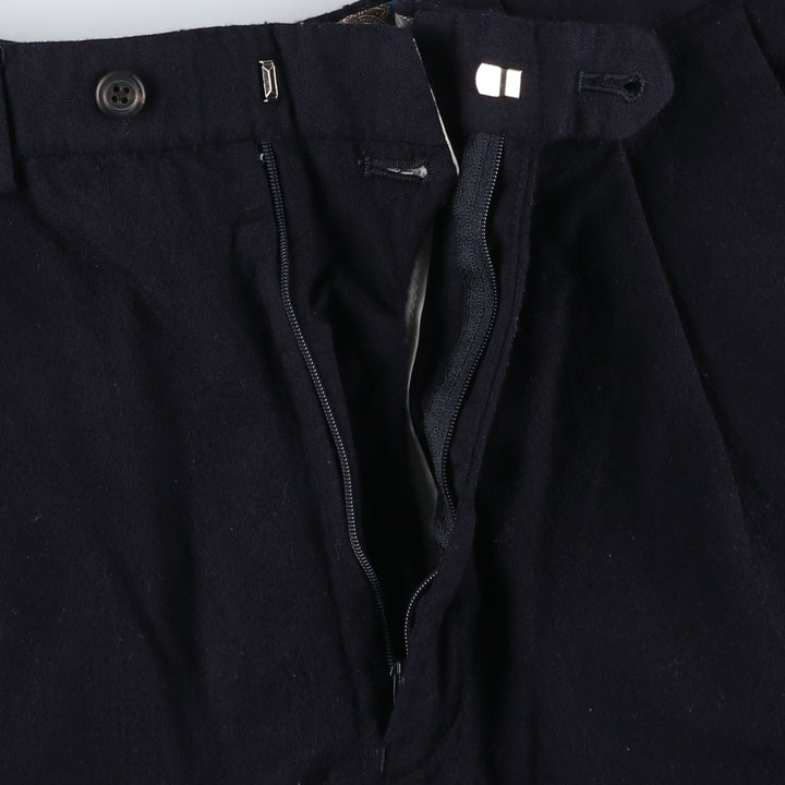 Ralph Lauren LAUREN Two-pleat Wool Pants, Men's Slacks, Size W37 wool navy blue type Vintage Second Hand