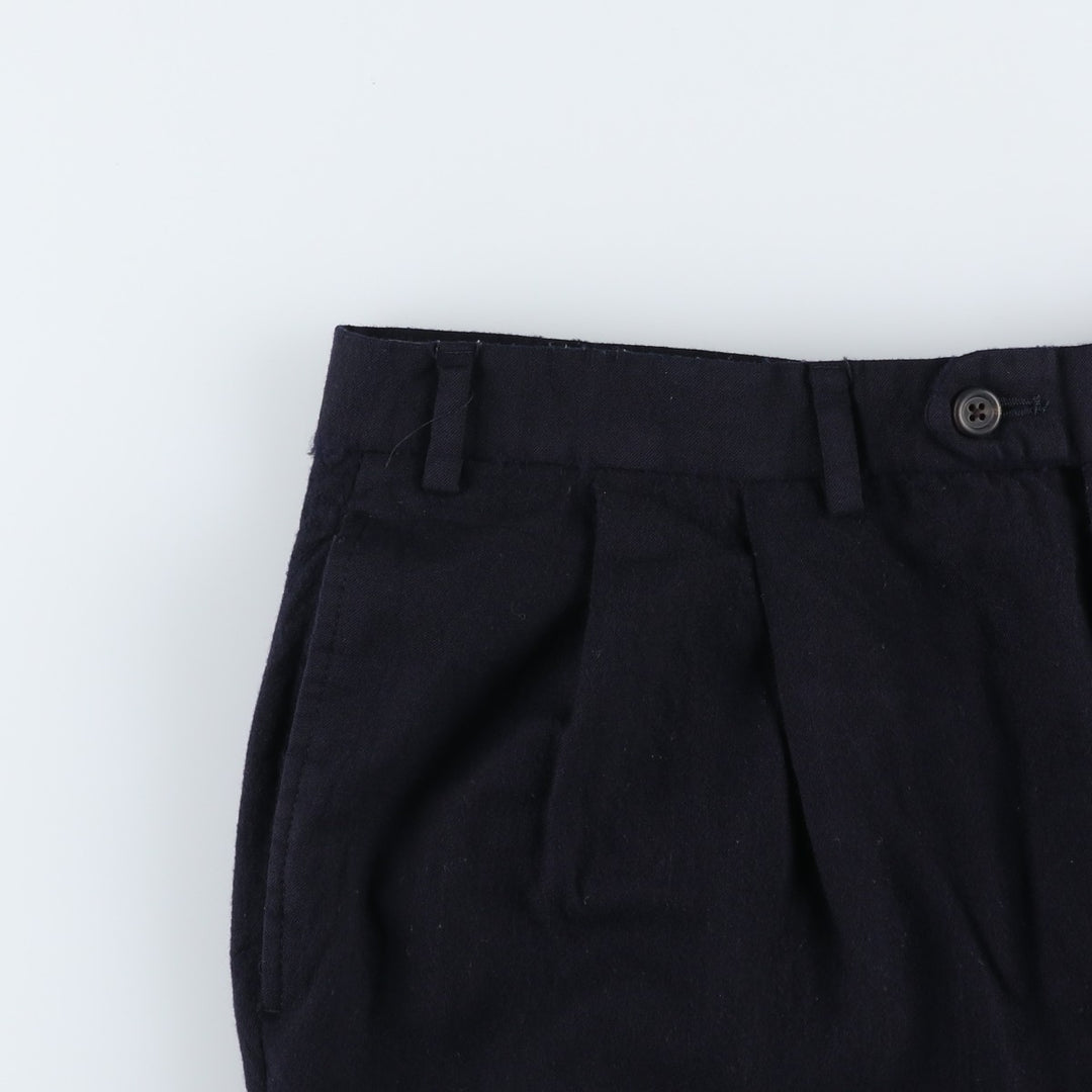 Ralph Lauren LAUREN Two-pleat Wool Pants, Men's Slacks, Size W37 wool navy blue type Vintage Second Hand