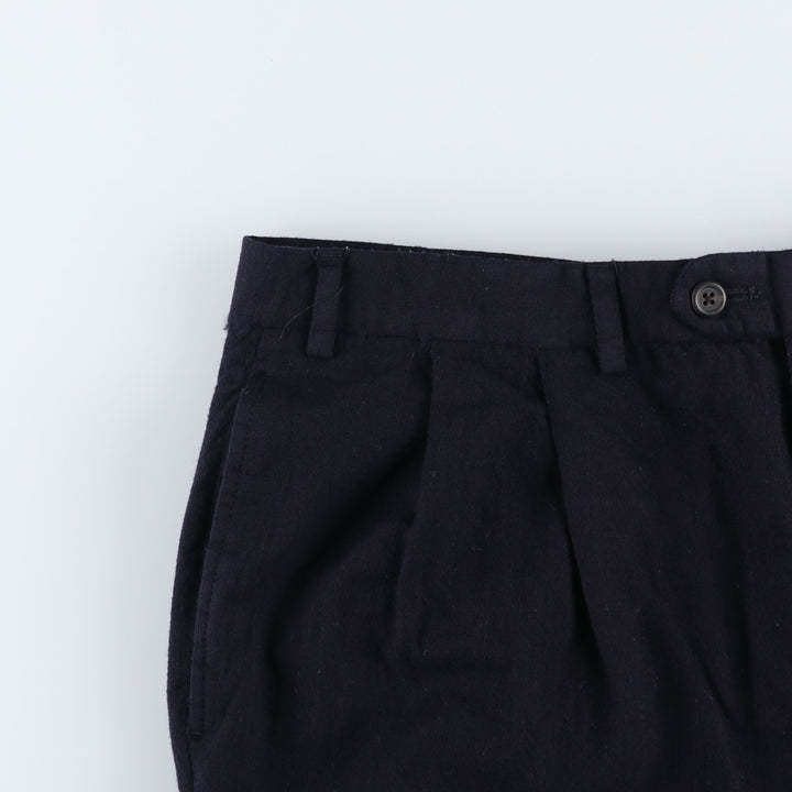 Ralph Lauren LAUREN Two-pleat Wool Pants, Men's Slacks, Size W37 wool navy blue type Vintage Second Hand