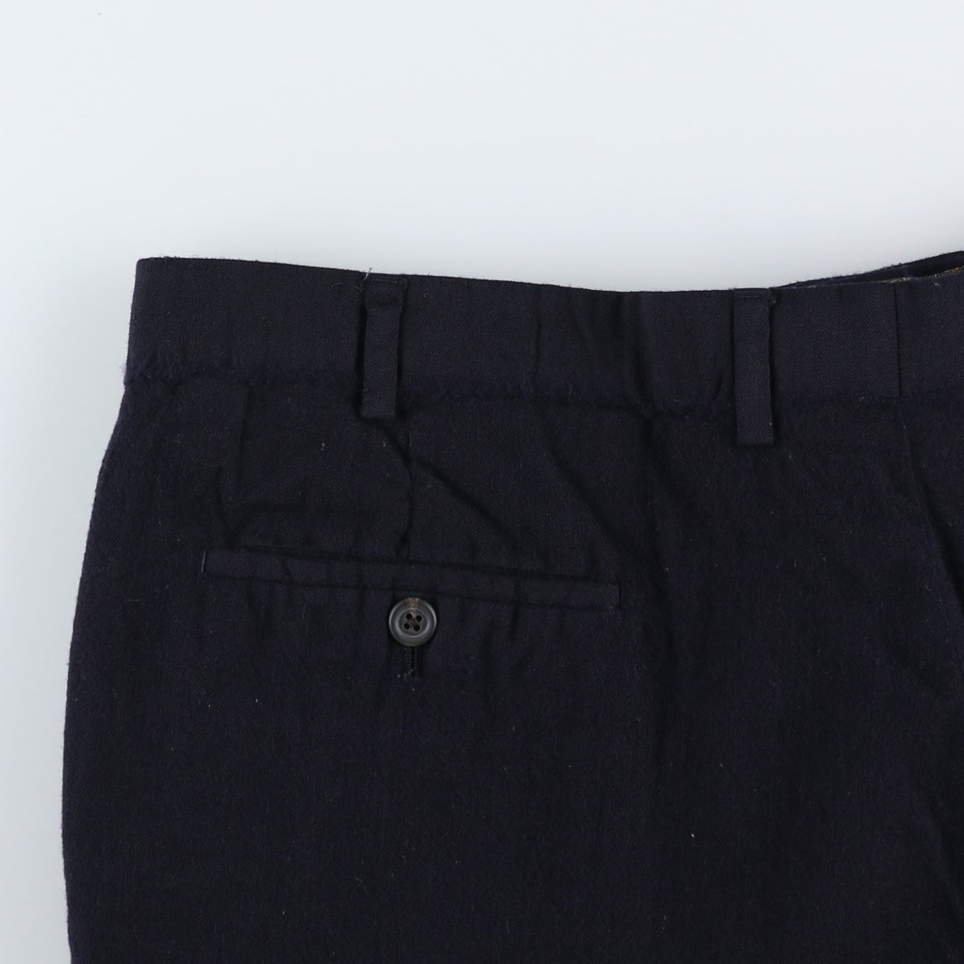 Ralph Lauren LAUREN Two-pleat Wool Pants, Men's Slacks, Size W37 wool navy blue type Vintage Second Hand