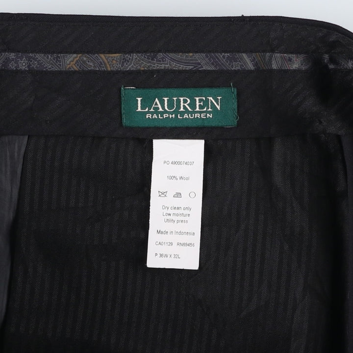 Ralph Lauren wool trousers/slacks for men, size W37 (approx.) wool black type Vintage Second Hand