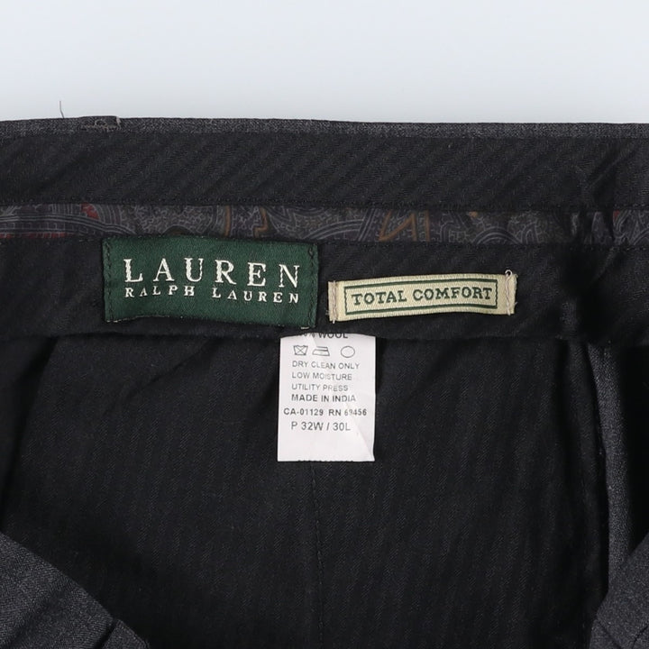 Ralph Lauren LAUREN TOTAL COMFORT wool pants slacks for men, W33 equivalent wool Charcoal Vintage Second Hand