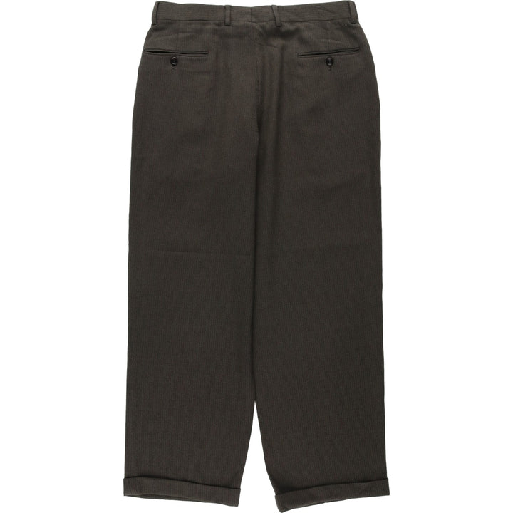 All-over print, two-pleat slacks, men's size W32 (approx.), vintage. unclear Khaki type Vintage Second Hand