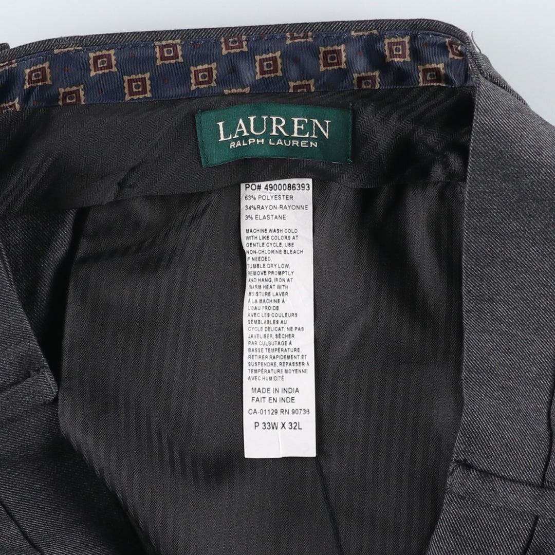 Ralph Lauren LAUREN Lauren slacks men's size W34 polyester Charcoal Vintage Second Hand