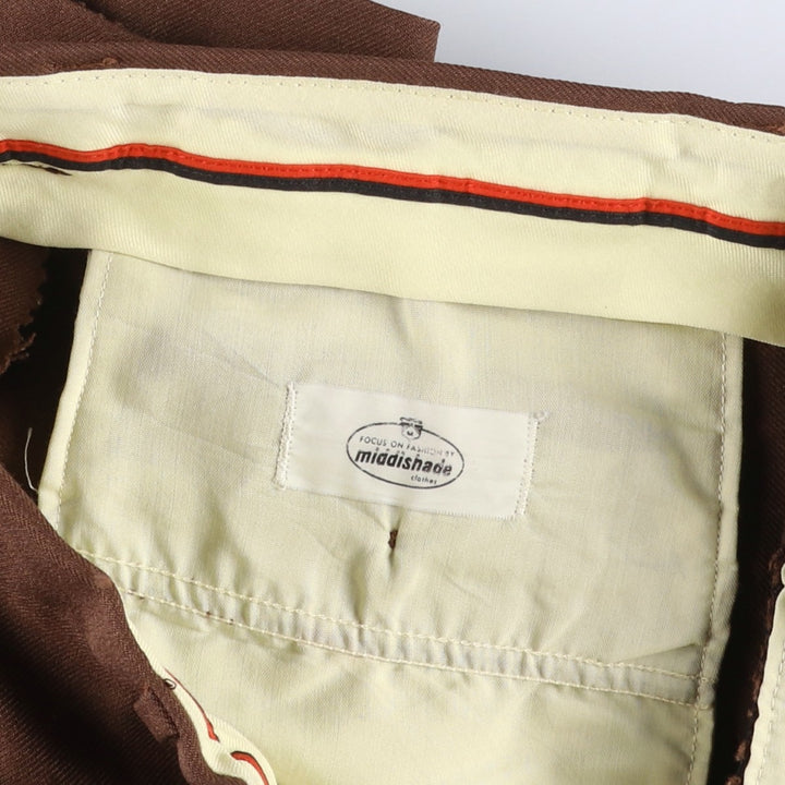 middishade Men's Slacks Pants, equivalent to W35, Vintage unclear chocolate Vintage Second Hand