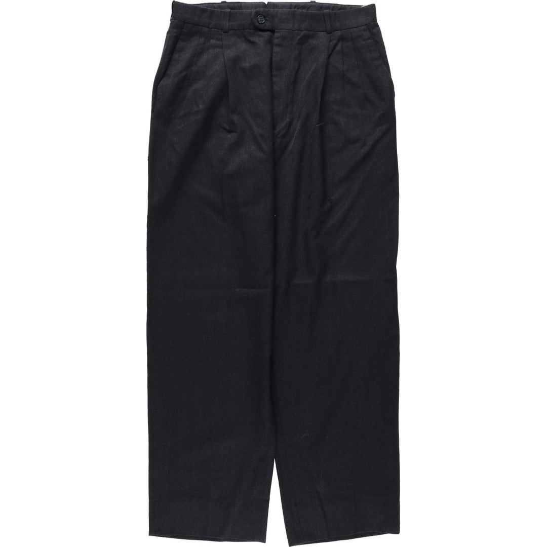 Nordstrom three-pleat wool trousers, men's size W34 (approx.), vintage. wool Charcoal Vintage Second Hand