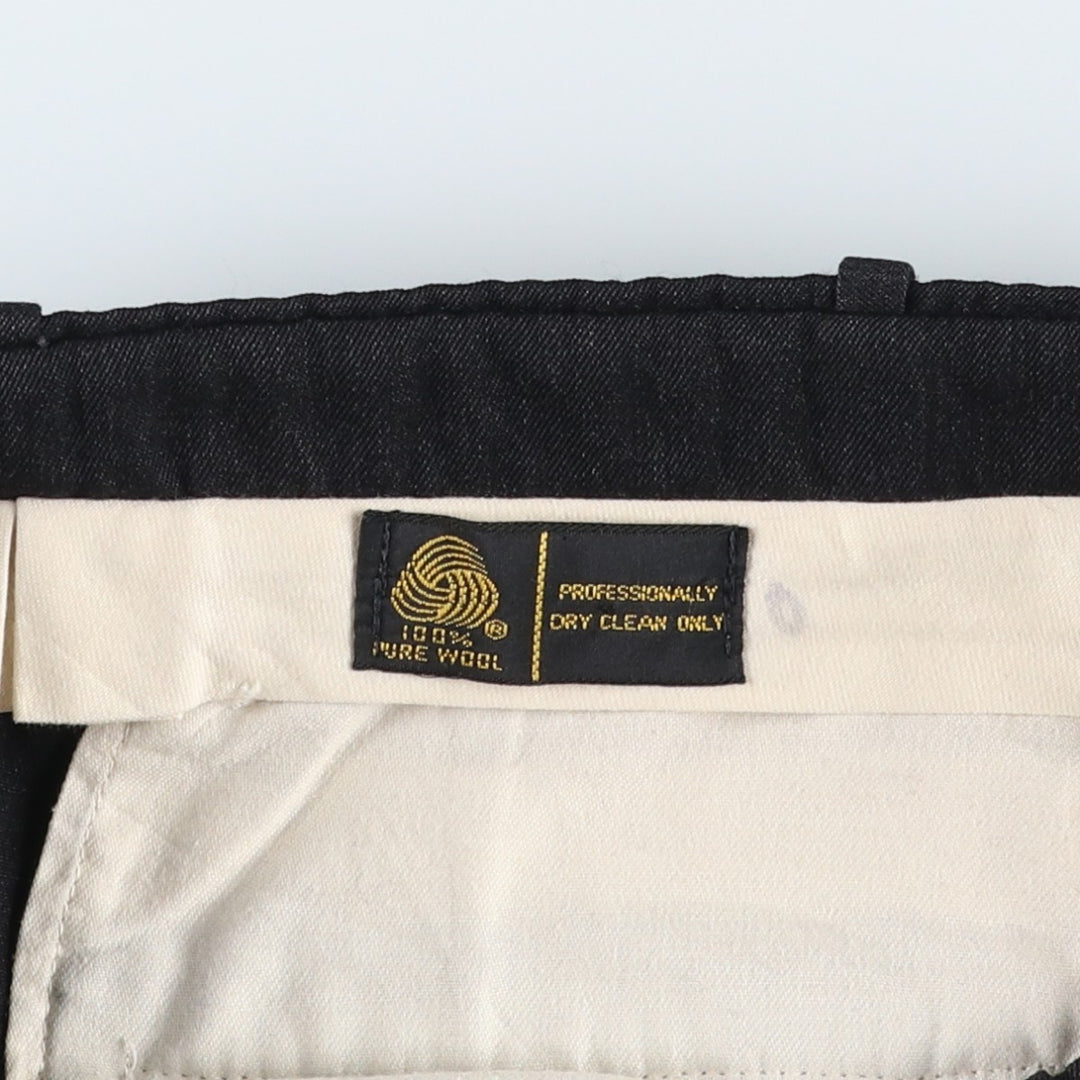 Nordstrom three-pleat wool trousers, men's size W34 (approx.), vintage. wool Charcoal Vintage Second Hand