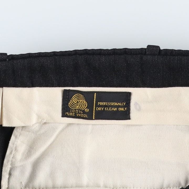 Nordstrom three-pleat wool trousers, men's size W34 (approx.), vintage. wool Charcoal Vintage Second Hand
