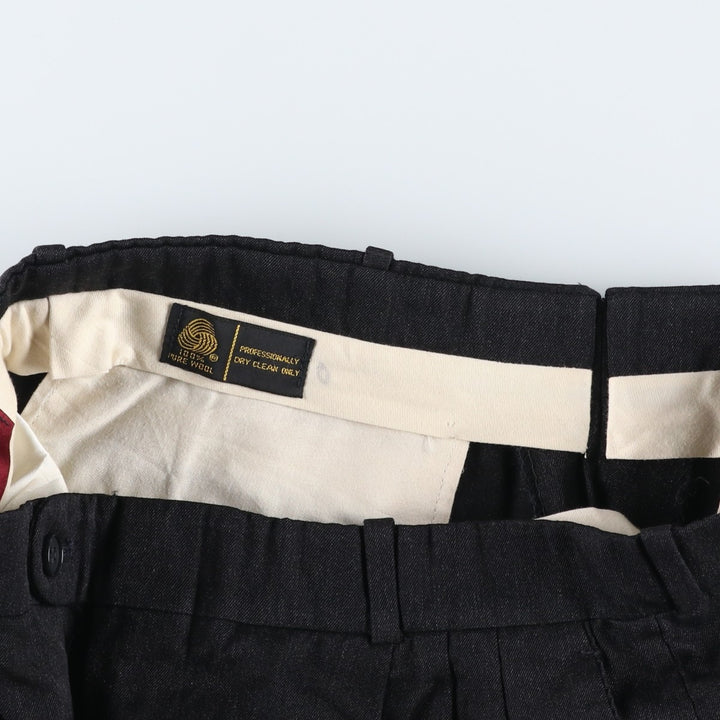 Nordstrom three-pleat wool trousers, men's size W34 (approx.), vintage. wool Charcoal Vintage Second Hand