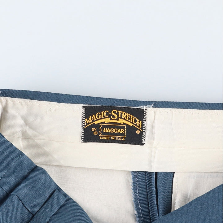 Haggar MAGIC STRETCH slacks, made in the USA, men's size W35 (approx.), vintage. unclear blue type Vintage Second Hand