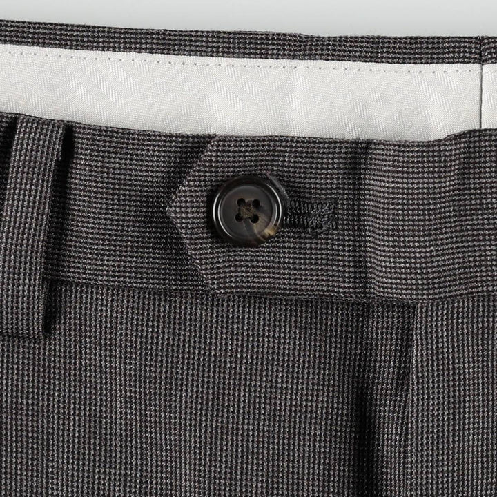 Ralph Lauren LAUREN all-over print two-pleat wool trousers/slacks, men's size W35 (approx.) wool gray type Vintage Second Hand