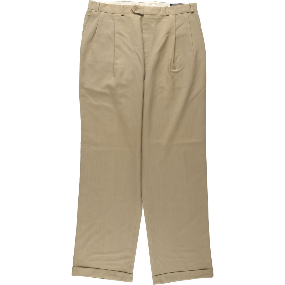 Ralph Lauren POLO UNIVERSITY CLUB two-pleat slacks, men's size W35 (approx.), vintage. unclear beige type brown Vintage Second Hand