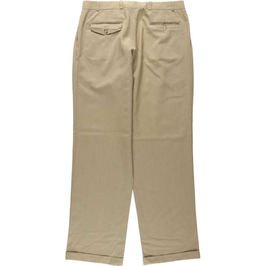 Ralph Lauren POLO UNIVERSITY CLUB two-pleat slacks, men's size W35 (approx.), vintage. unclear beige type brown Vintage Second Hand