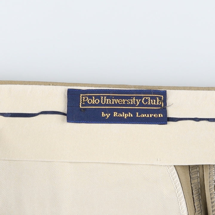 Ralph Lauren POLO UNIVERSITY CLUB two-pleat slacks, men's size W35 (approx.), vintage. unclear beige type brown Vintage Second Hand