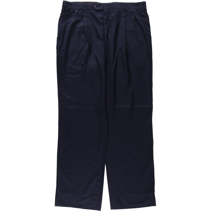 ~90'S Saks Fifth Avenue Two-Pleat Slacks Pants Men's W36 (approx.) Vintage unclear navy blue type Vintage Second Hand