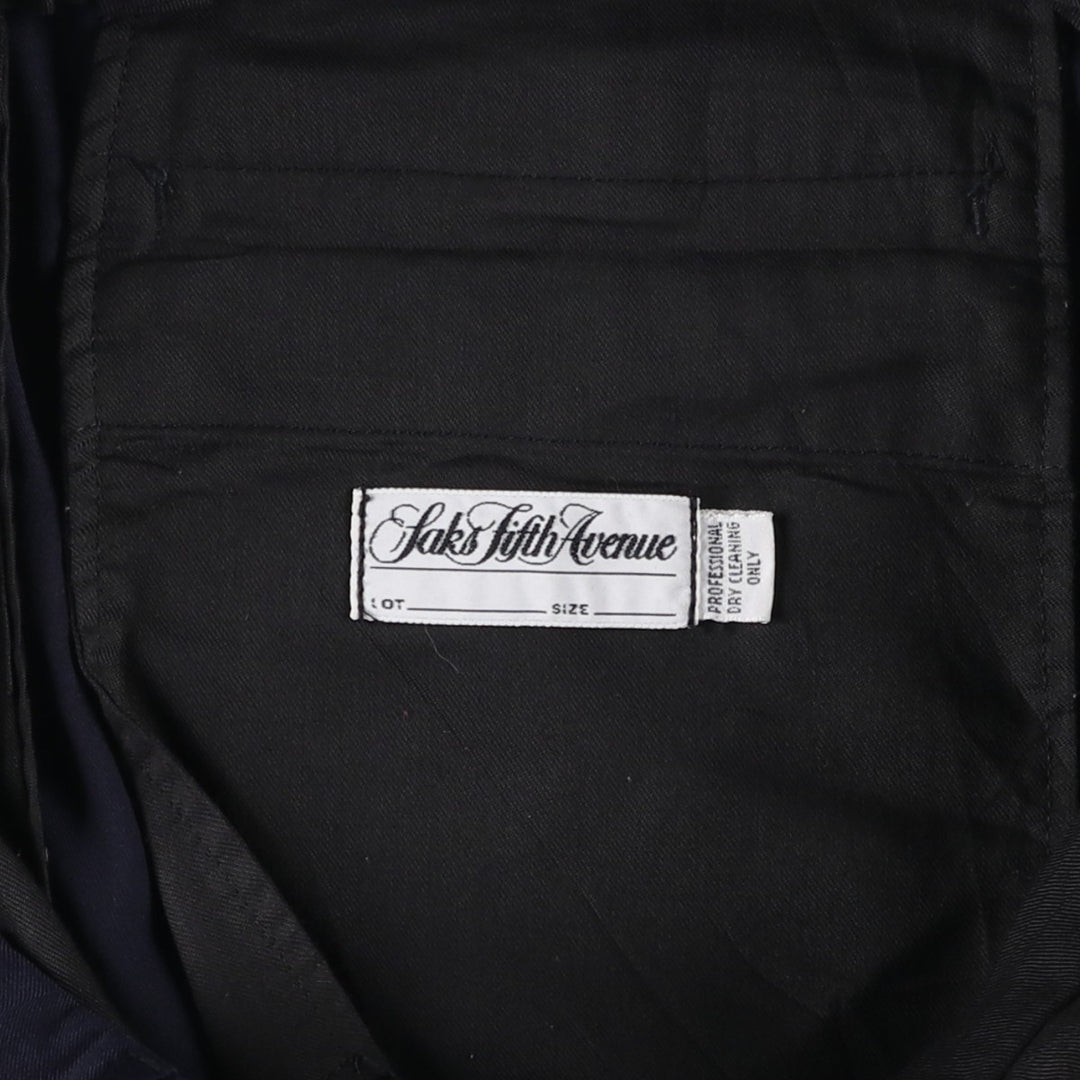 ~90'S Saks Fifth Avenue Two-Pleat Slacks Pants Men's W36 (approx.) Vintage unclear navy blue type Vintage Second Hand