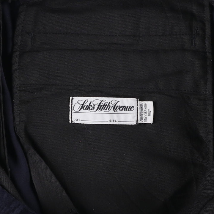 ~90'S Saks Fifth Avenue Two-Pleat Slacks Pants Men's W36 (approx.) Vintage unclear navy blue type Vintage Second Hand