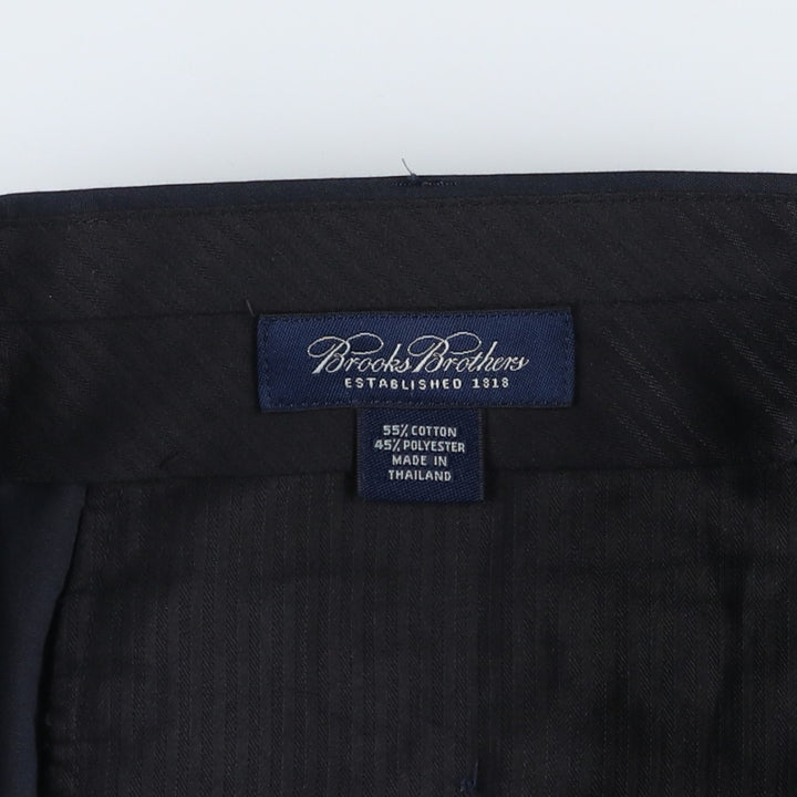 Brooks Brothers ESTABLISHED 1818 Two-Pleat Polyester x Cotton Slacks Pants, Men's W36 (approx.) cotton navy blue type Vintage Second Hand