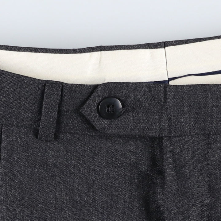 Ralph Lauren CHAPS Chaps, two-pleat wool pants, slacks, made in Canada, men's w34 equivalent wool Charcoal Vintage Second Hand