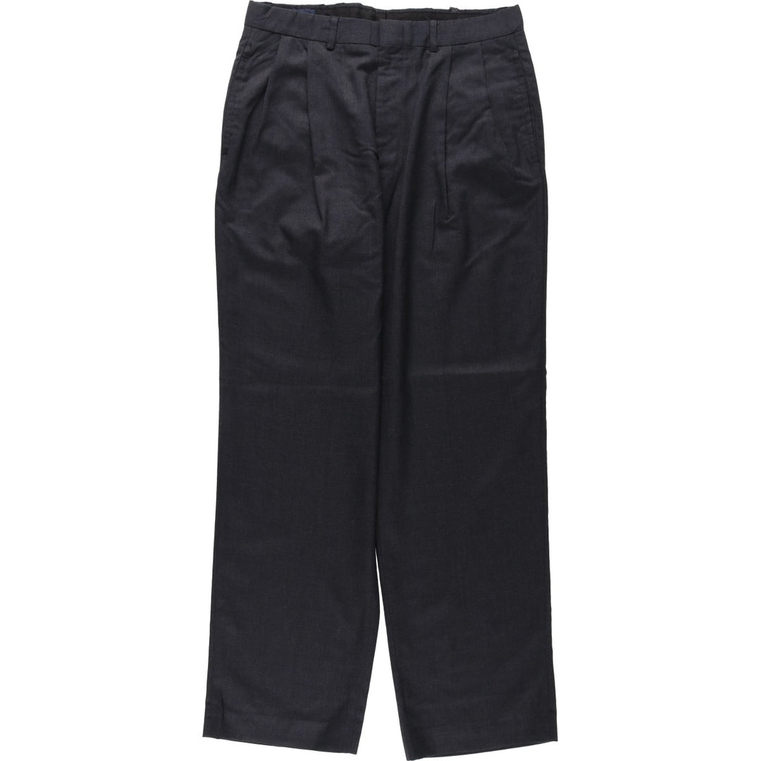 Brooks Brothers BROOKSEASE Two-Pleat Wool Trousers, Made in USA, Men's Size W31 (approx.) wool Charcoal Vintage Second Hand