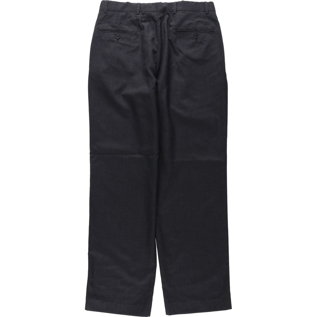 Brooks Brothers BROOKSEASE Two-Pleat Wool Trousers, Made in USA, Men's Size W31 (approx.) wool Charcoal Vintage Second Hand