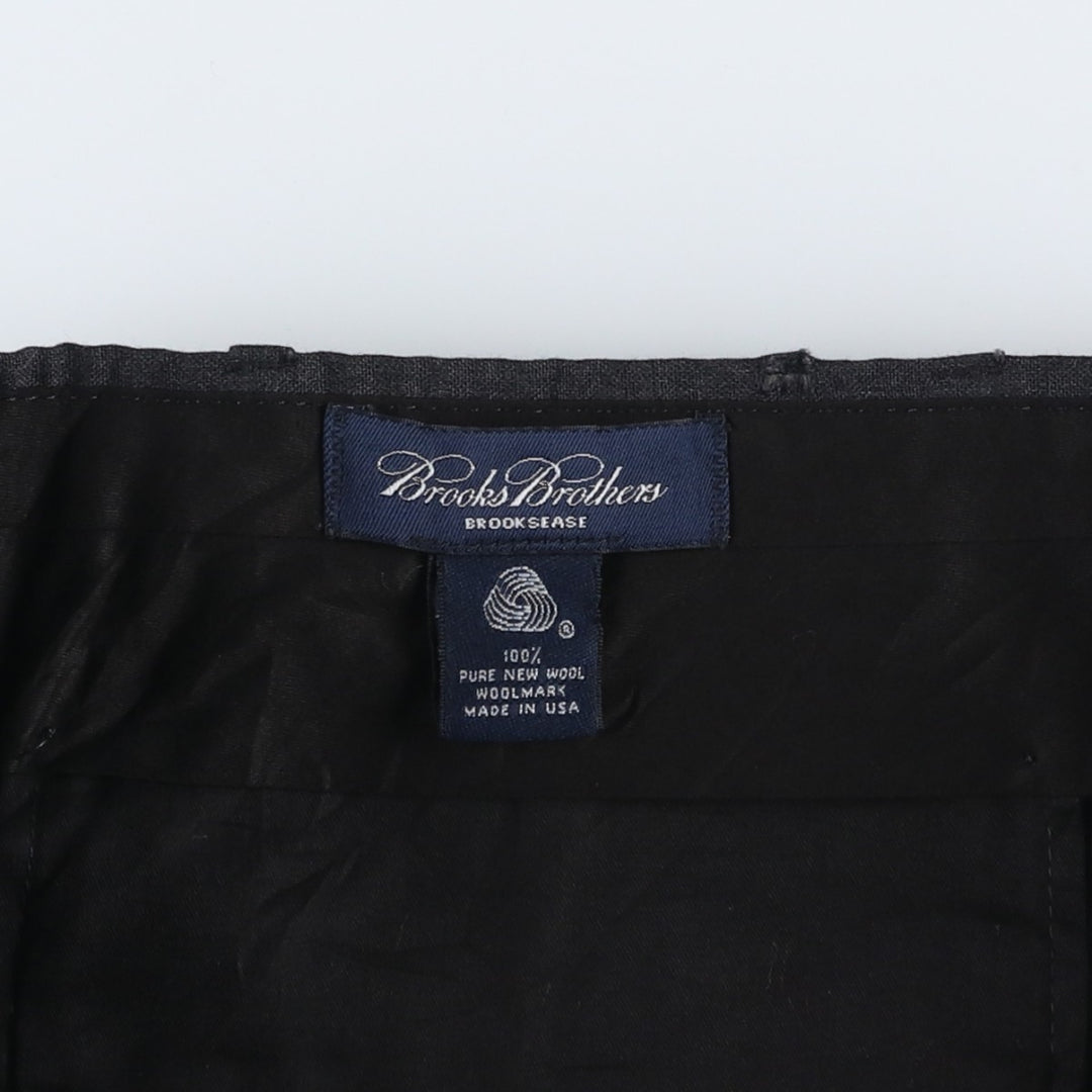 Brooks Brothers BROOKSEASE Two-Pleat Wool Trousers, Made in USA, Men's Size W31 (approx.) wool Charcoal Vintage Second Hand