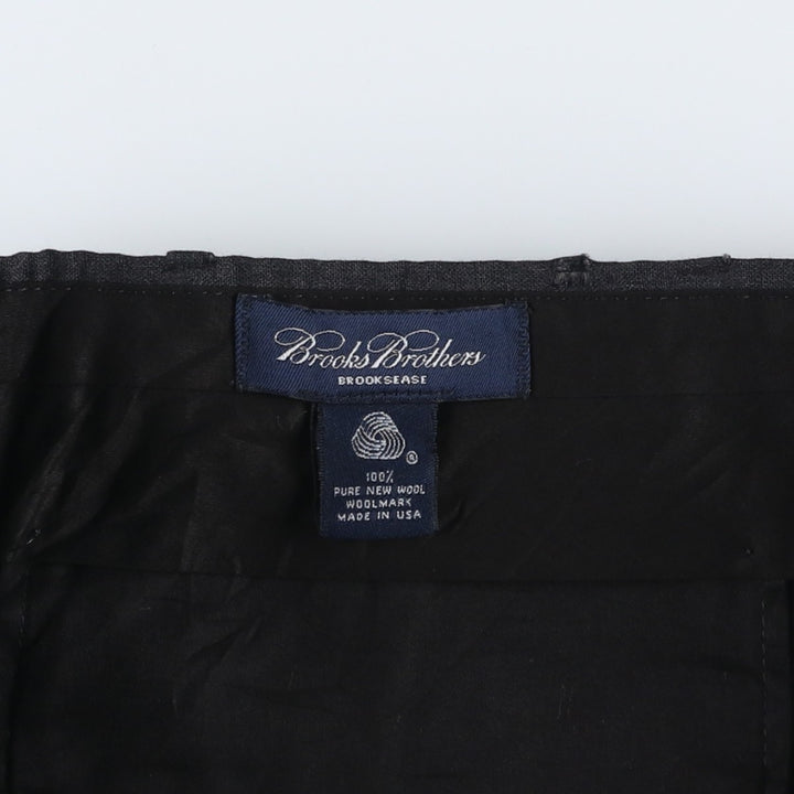 Brooks Brothers BROOKSEASE Two-Pleat Wool Trousers, Made in USA, Men's Size W31 (approx.) wool Charcoal Vintage Second Hand