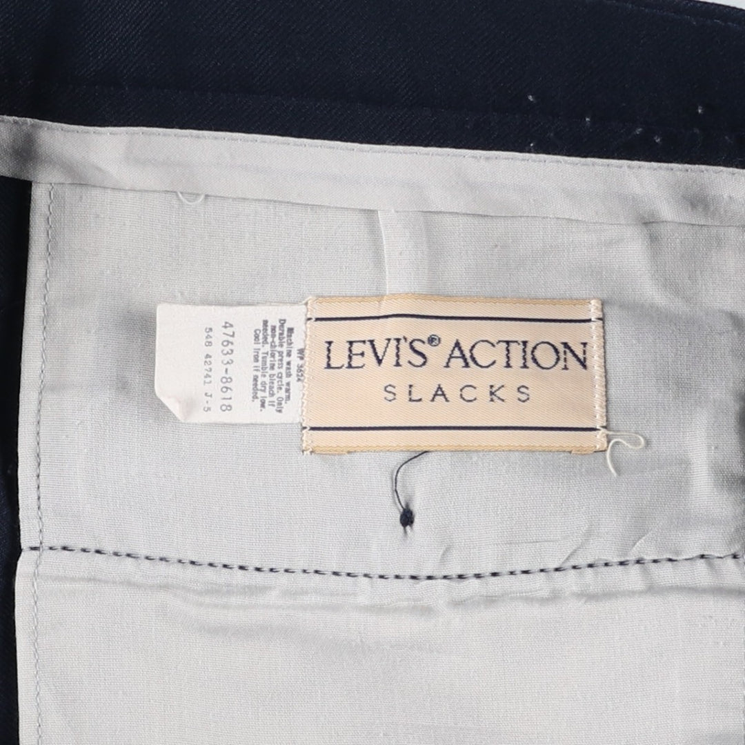 Vintage 80s-90'S Levi's Action Slacks, Men's Size 34 unclear navy blue type Vintage Second Hand