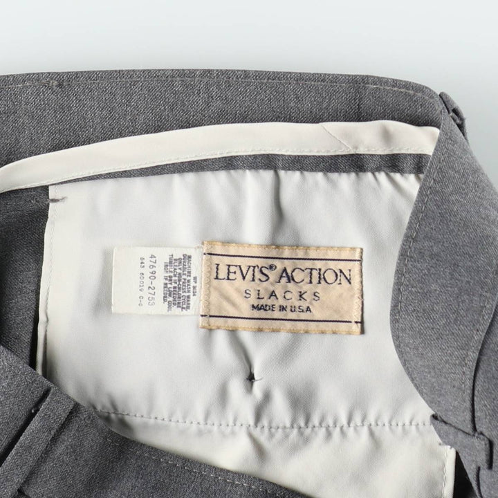 80s-90'S Levi's Action Slacks, Made in USA, Men's W36 equivalent, Vintage unclear gray type Vintage Second Hand
