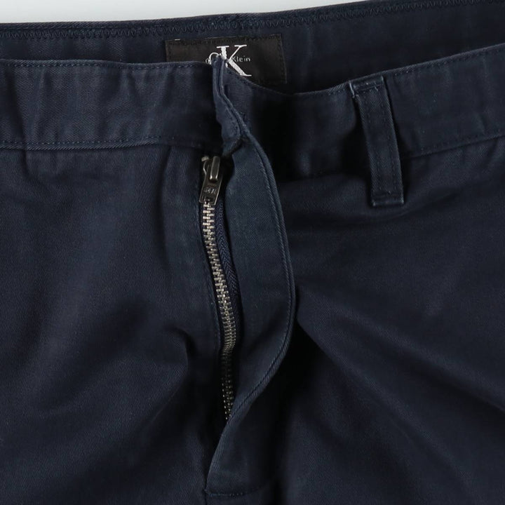 Calvin Klein men's chino pants, size W35 (approx.) cotton navy blue type Vintage Second Hand