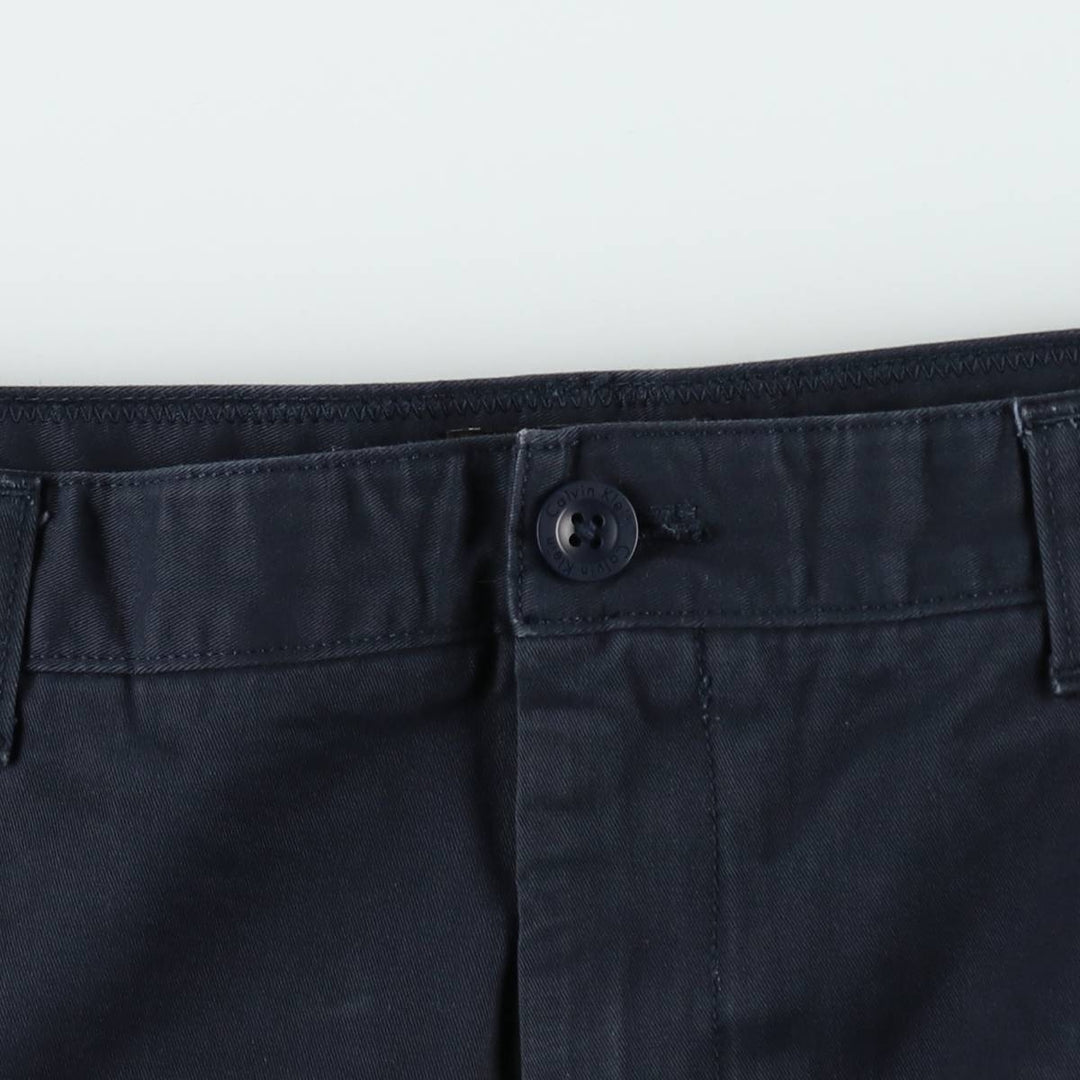 Calvin Klein men's chino pants, size W35 (approx.) cotton navy blue type Vintage Second Hand