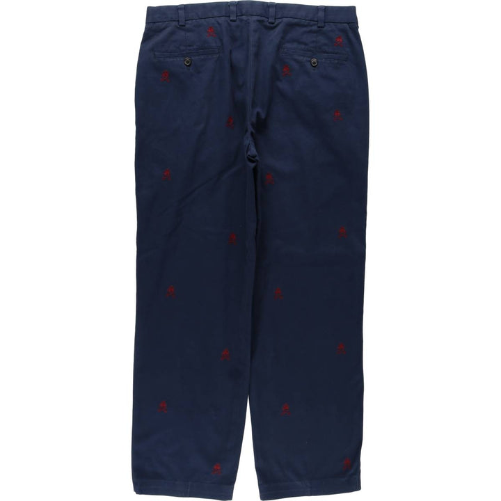 Brooks Brothers 346 all-over print chino pants, men's size W36 (approx.) cotton navy blue type Vintage Second Hand